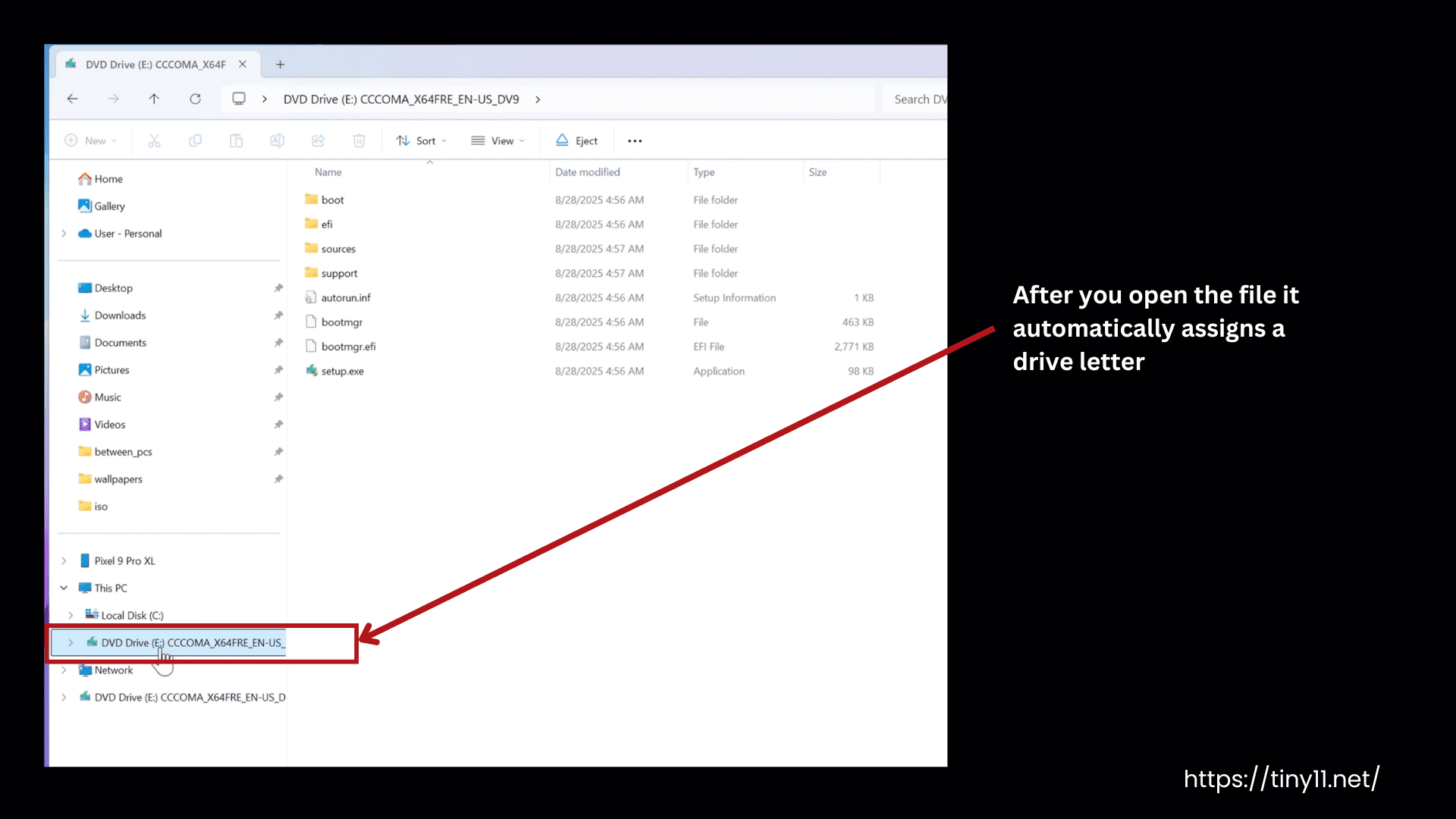 Assigning the drive letter to file