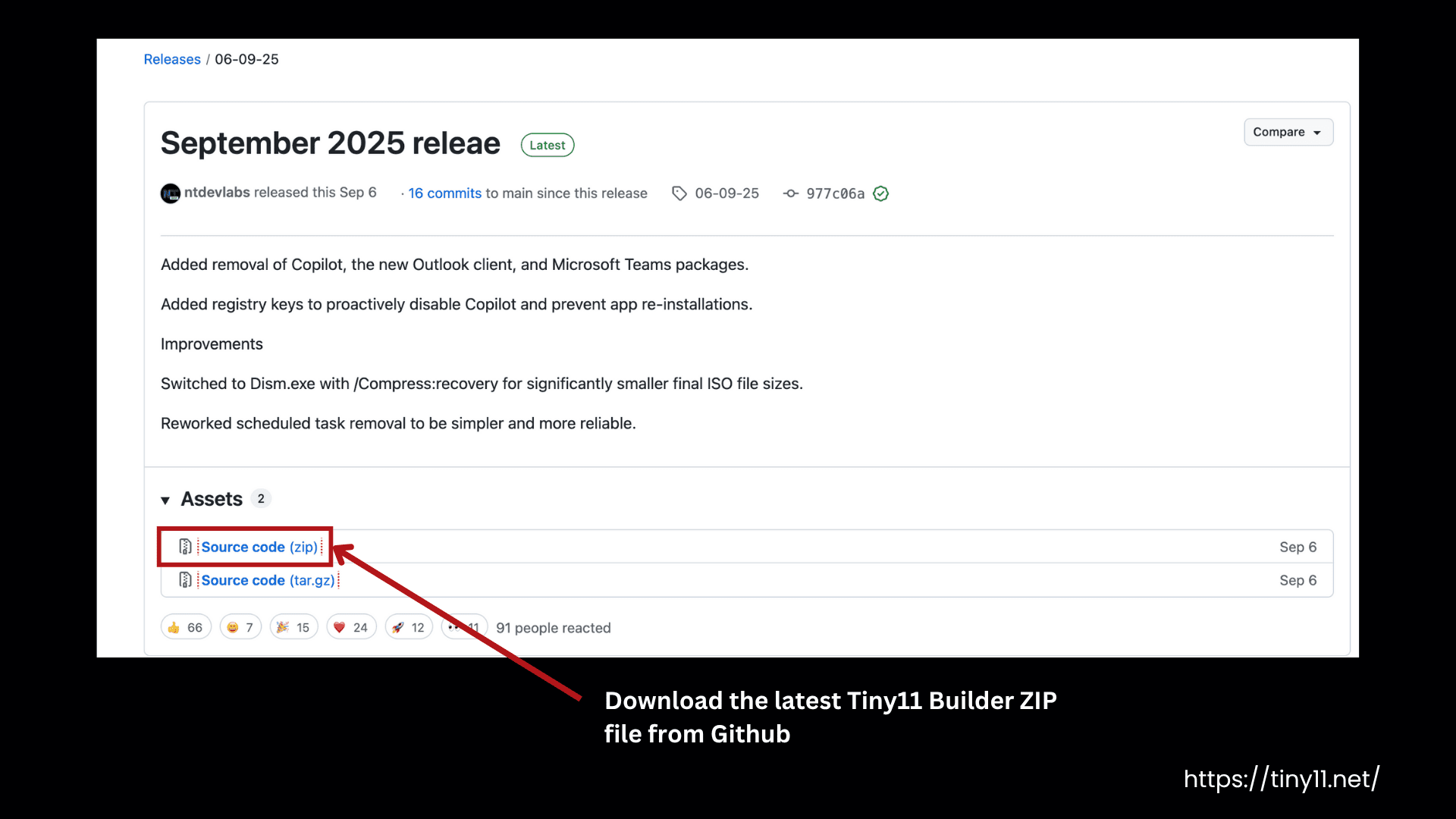 Download Tiny11 Builder from Github