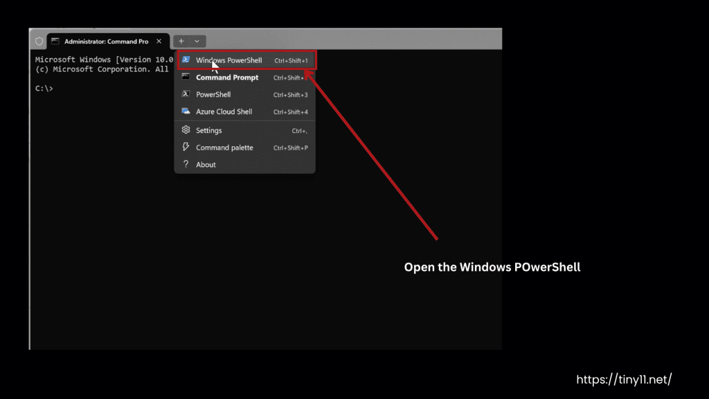 Open Powershell as Admin