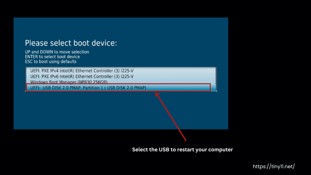 Restarting the computer